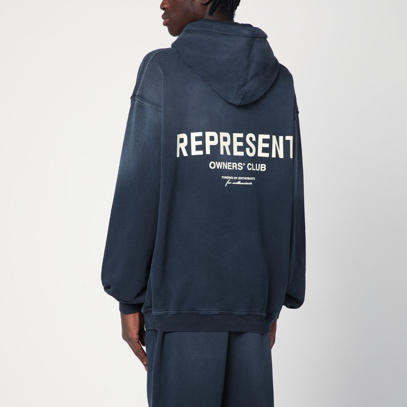 Washed Blue Oversized Hooded Sweatshirt