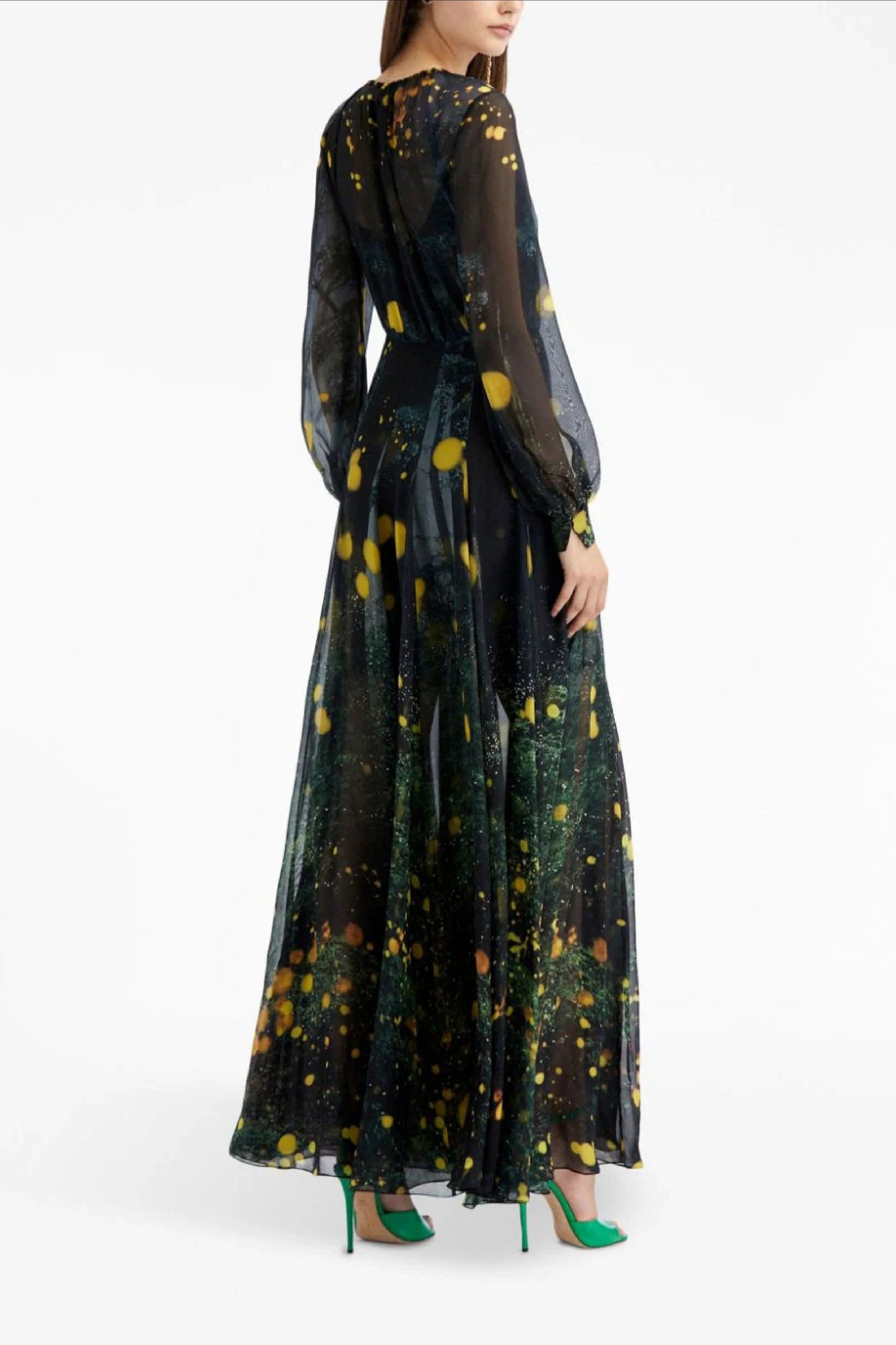 FIREFLY SATIN CHIFFON MAXI DRESS