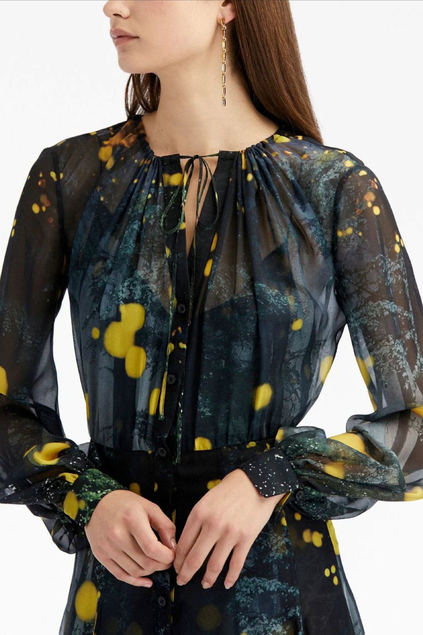 FIREFLY SATIN CHIFFON MAXI DRESS