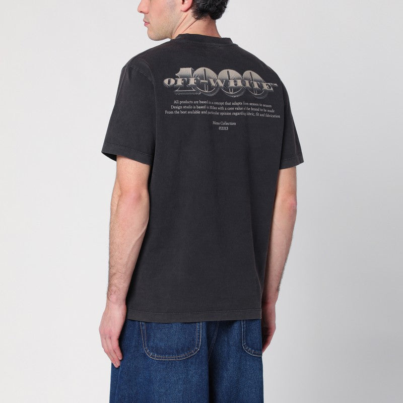 Black Washed T-shirt With Logo Print