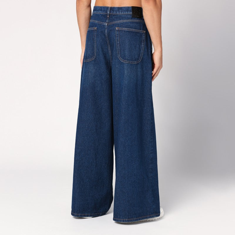 Blue Wide Denim Jeans
