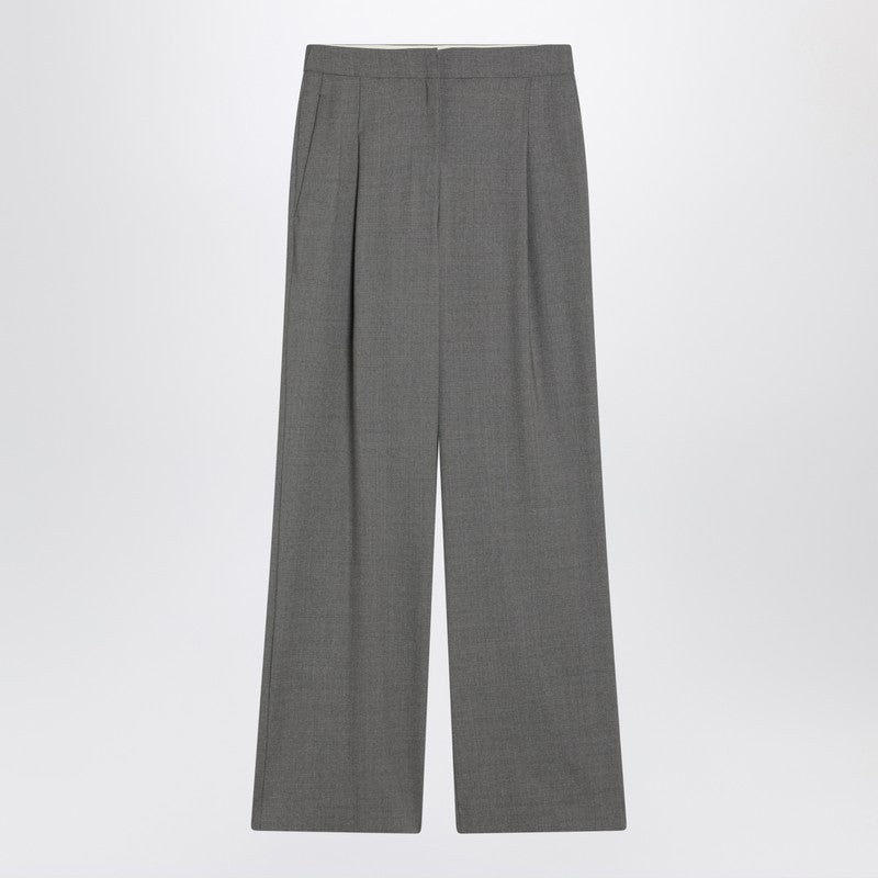 Wide Grey Wool Pants