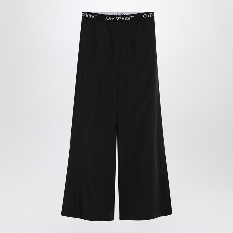 Wide Black Nylon Pants