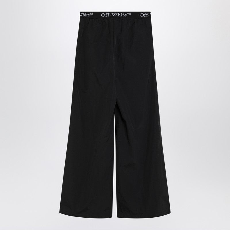 Wide Black Nylon Pants