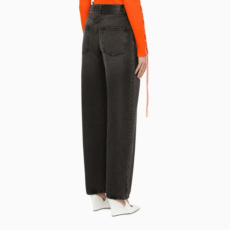 Black washed balloon jeans