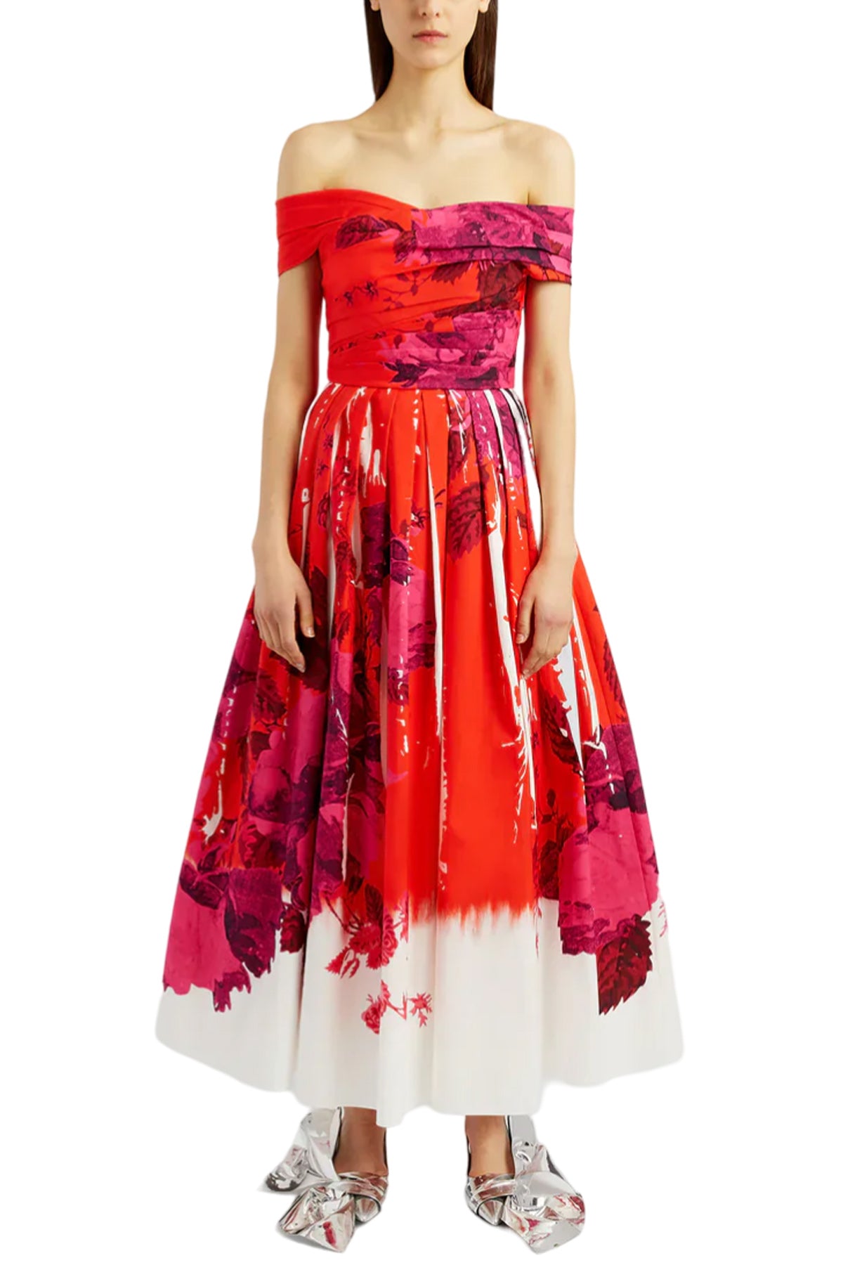 OFF SHOULDER FULL SKIRT COCKTAIL DRESS