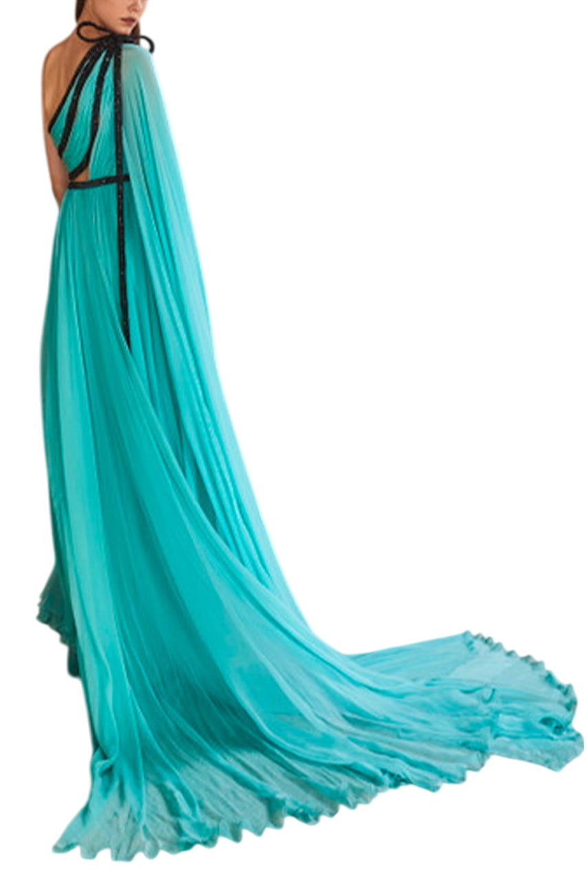 ONE SHOULDER MINT GOWN