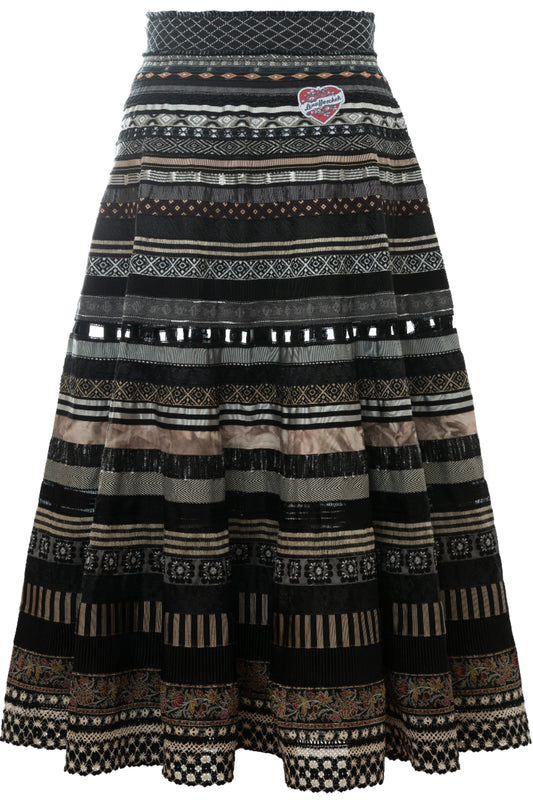 OPULENCE RIBBON SKIRT IN ESPRESSO