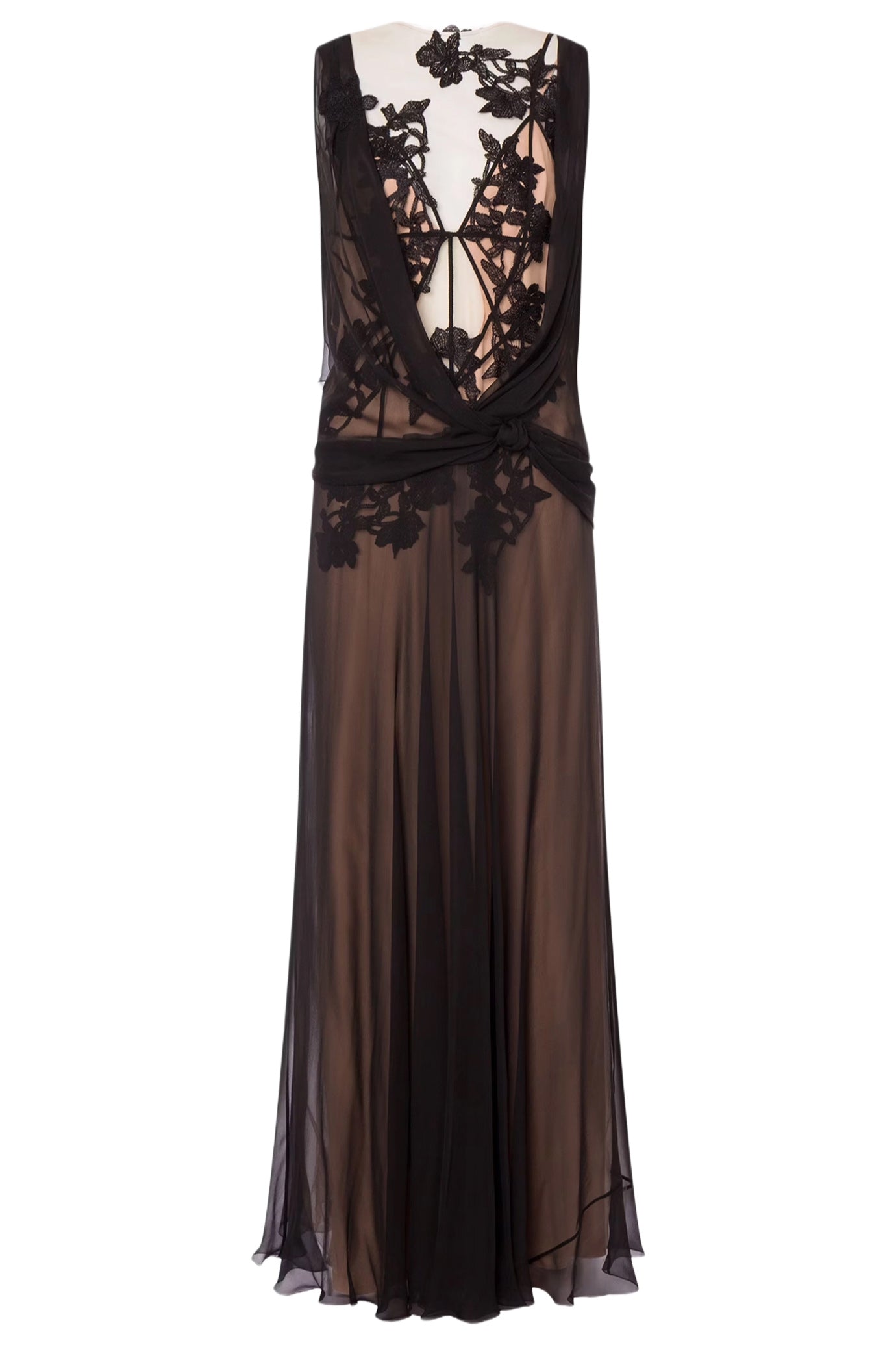 ORGANIC CHIFFON MACRAMÉ RAMAGE DRESS