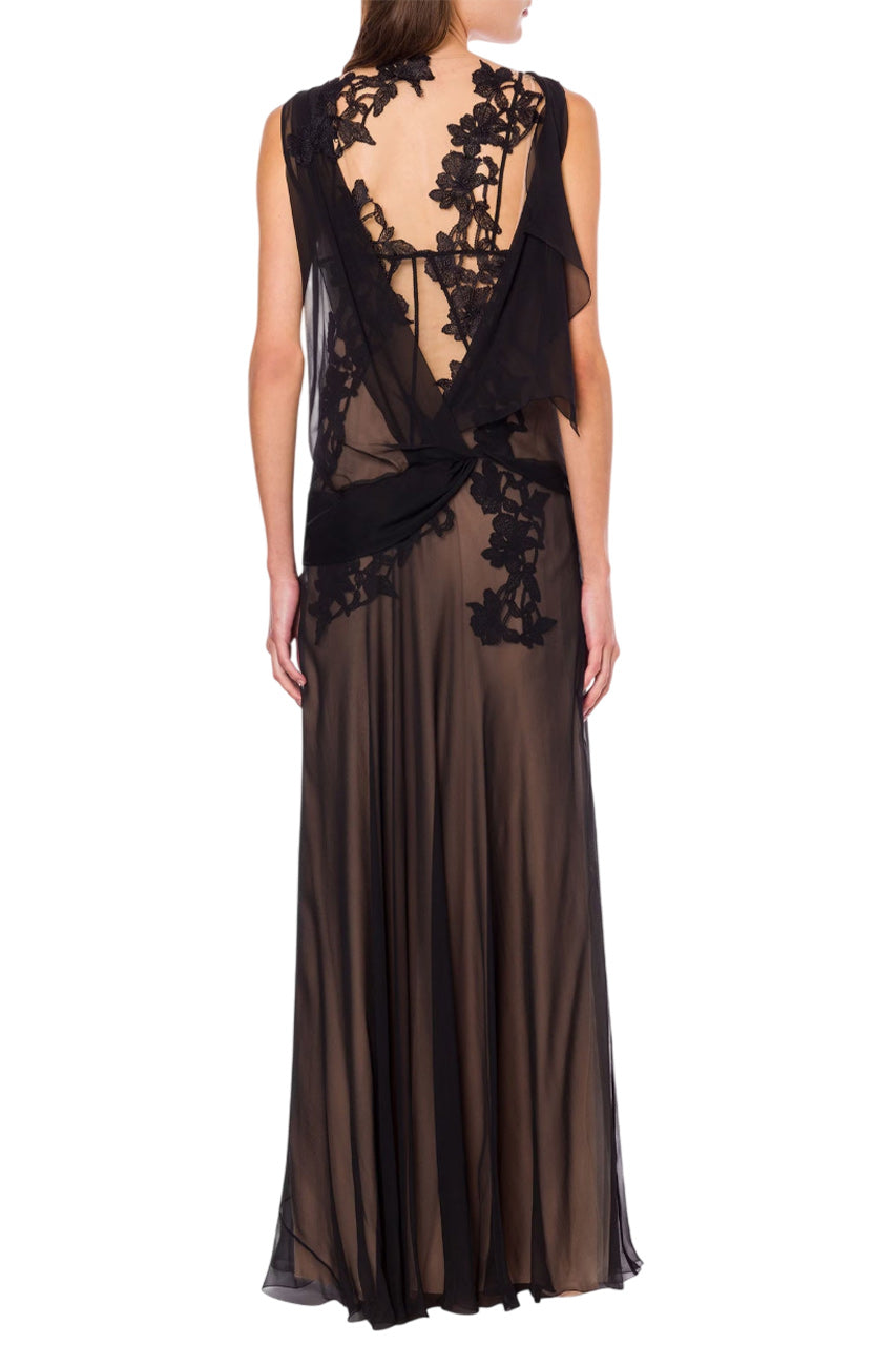 ORGANIC CHIFFON MACRAMÉ RAMAGE DRESS