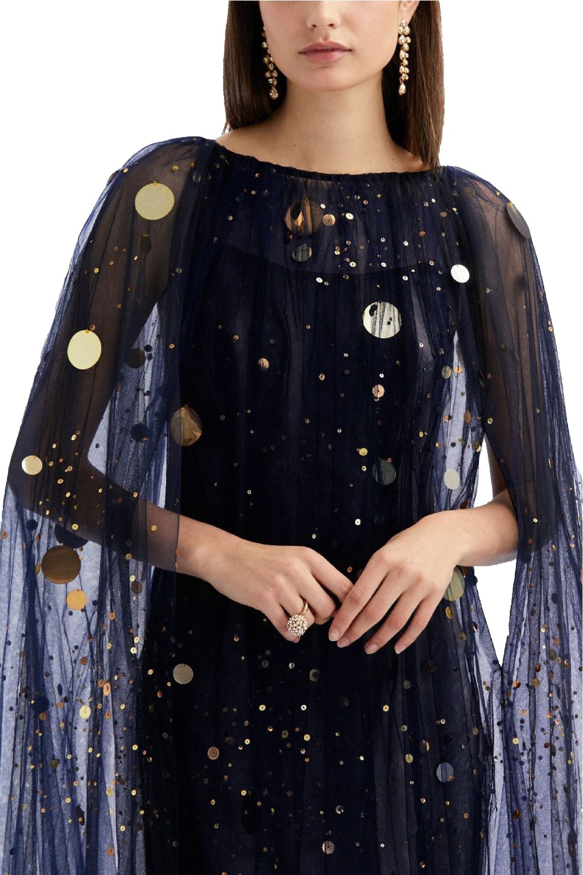SEQUIN & BEAD EMBROIDERED FIREFLY CAFTAN