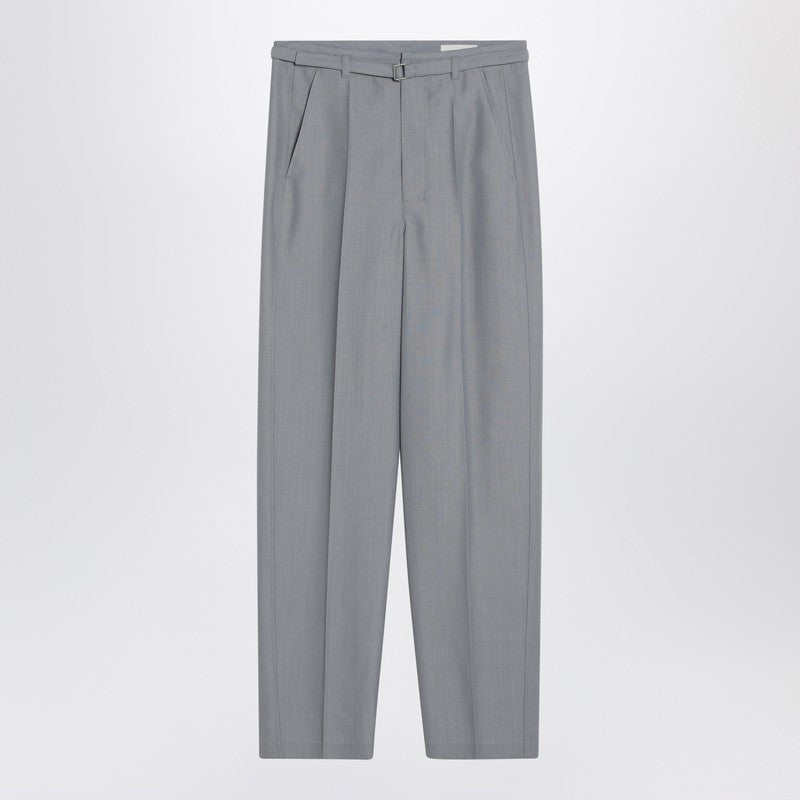 Grey Mélange Trousers With Belt