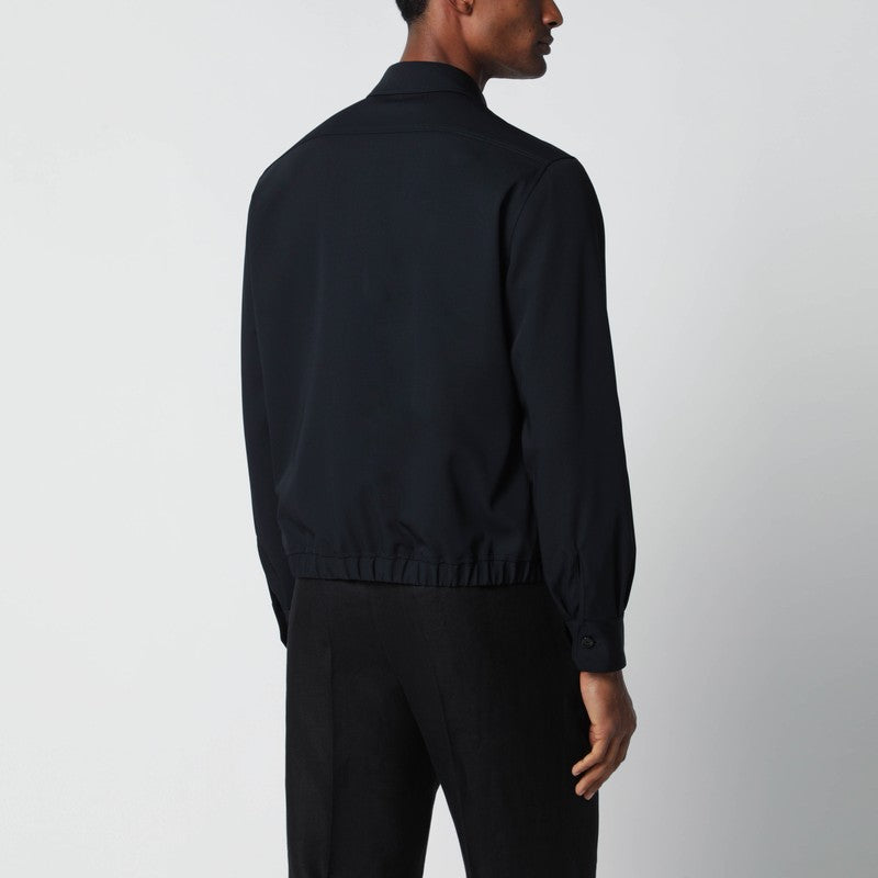 Blue wool shirt jacket