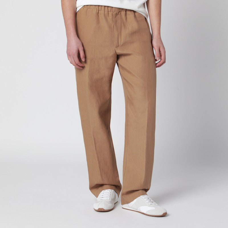 Camel linen trousers