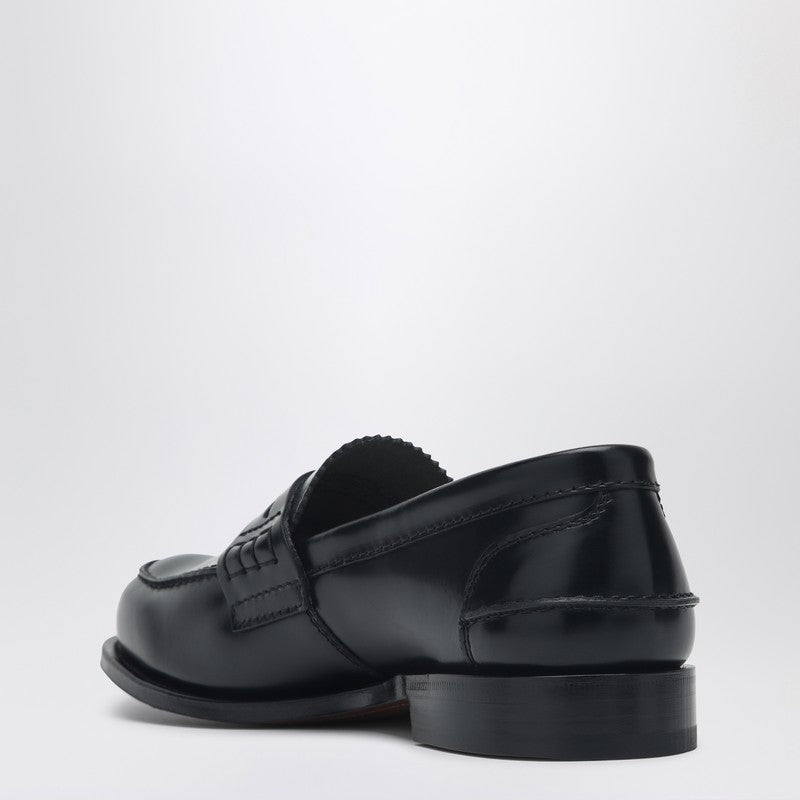 Black shiny leather Pembrey loafers