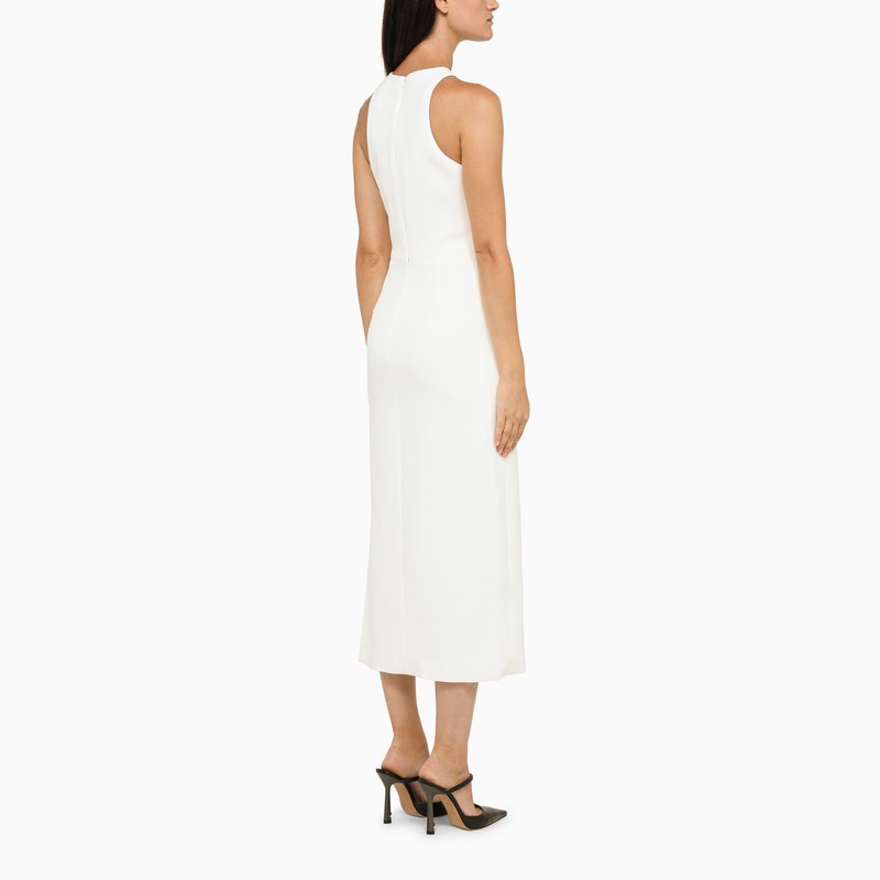 White Asymmetrical Midi Dress