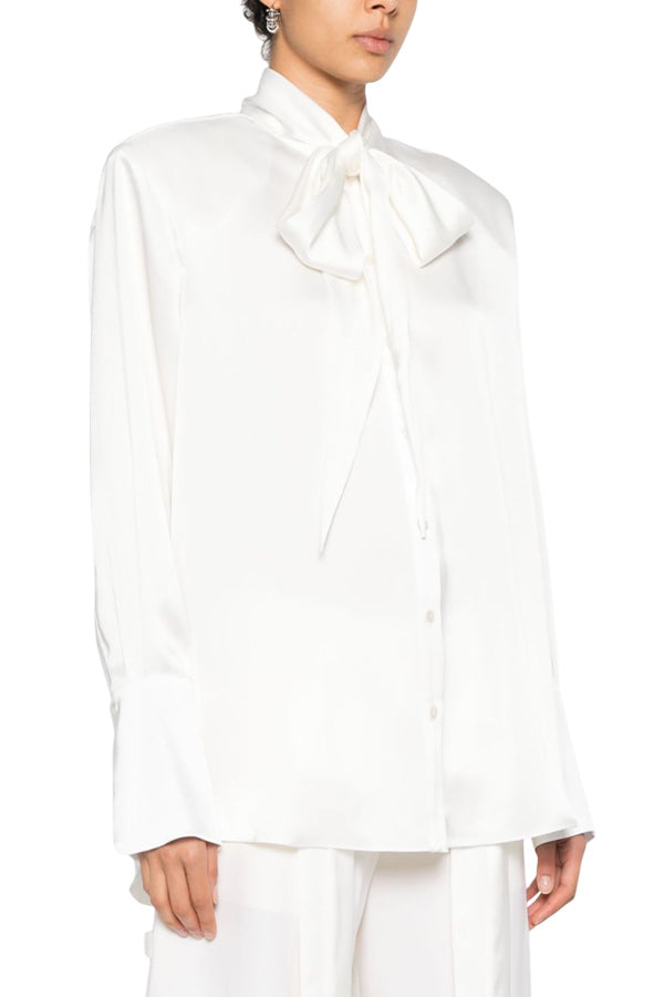 Bow-Detail Satin Shirt