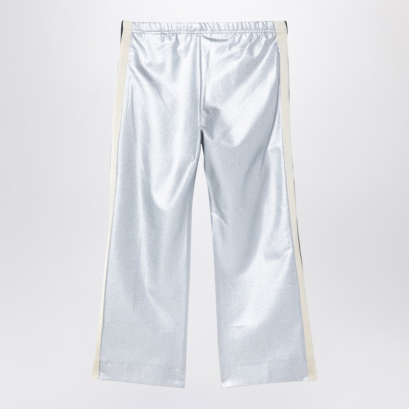 Silver Trousers With Logo