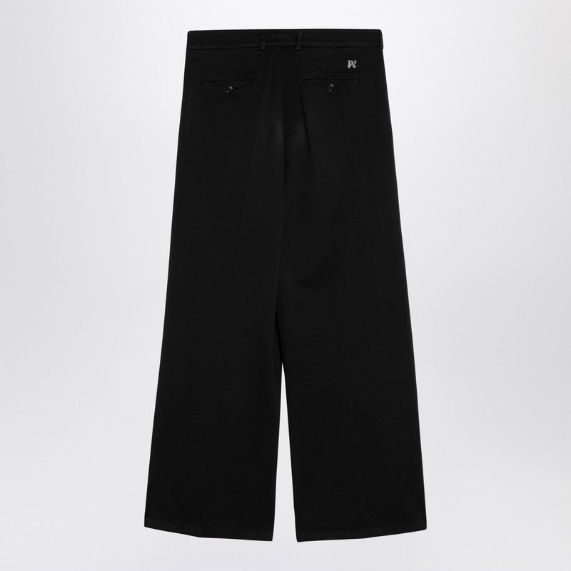 Black Cotton Wide Trousers