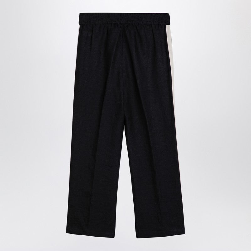 Anthracite Grey Linen Sports Trousers