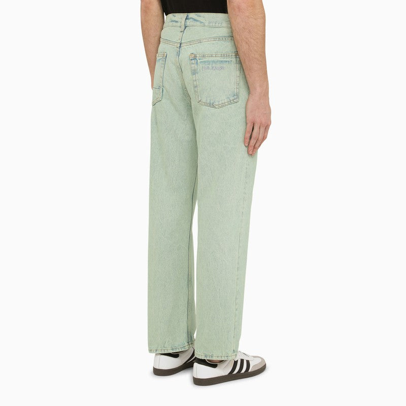 Regular mint green denim jeans