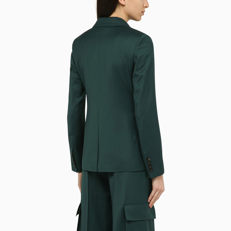 Forest green double-breasted jacket in wool
