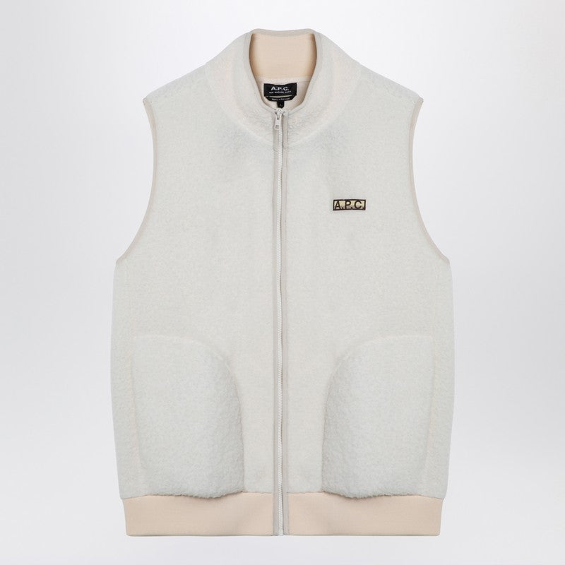 White Fleece Zipped Waistcoat