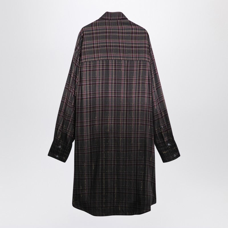 Checkered Chemisier Dress With Logo