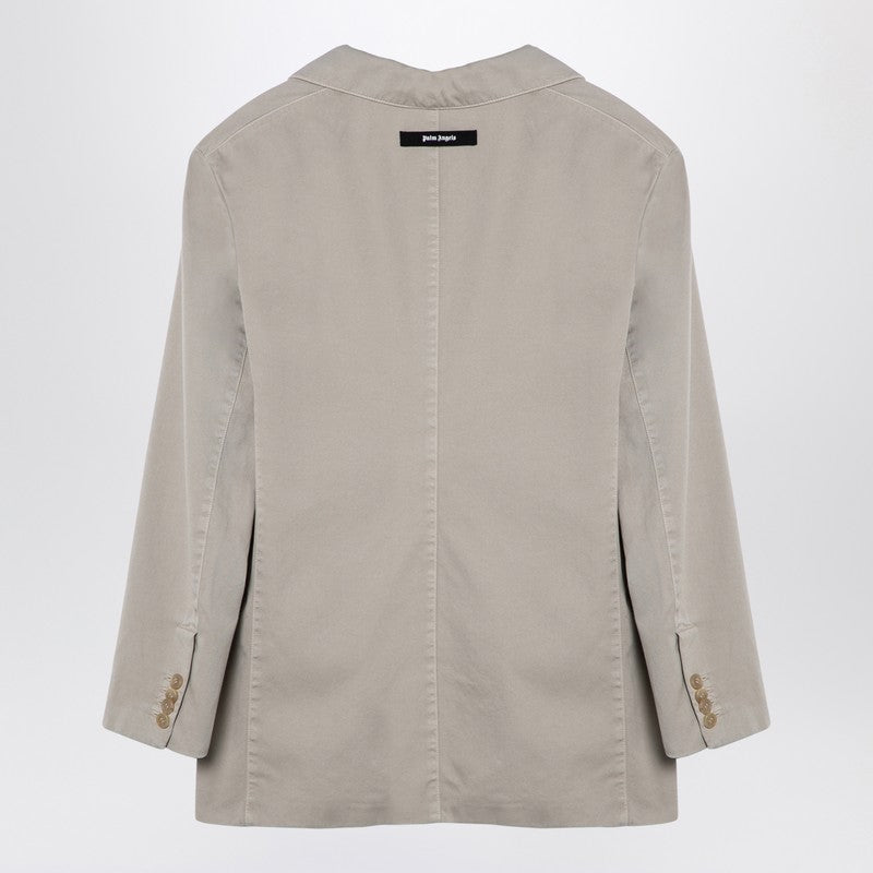 Beige Double-Breasted Cotton Jacket