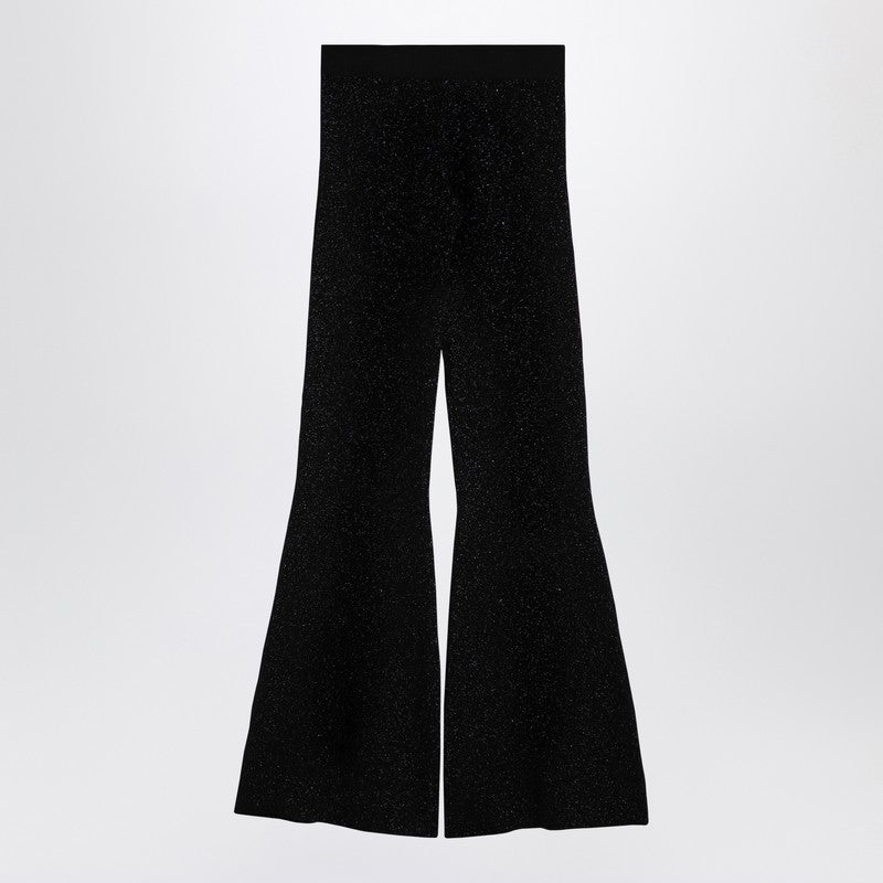 Black Lurex Viscose Blend Trousers