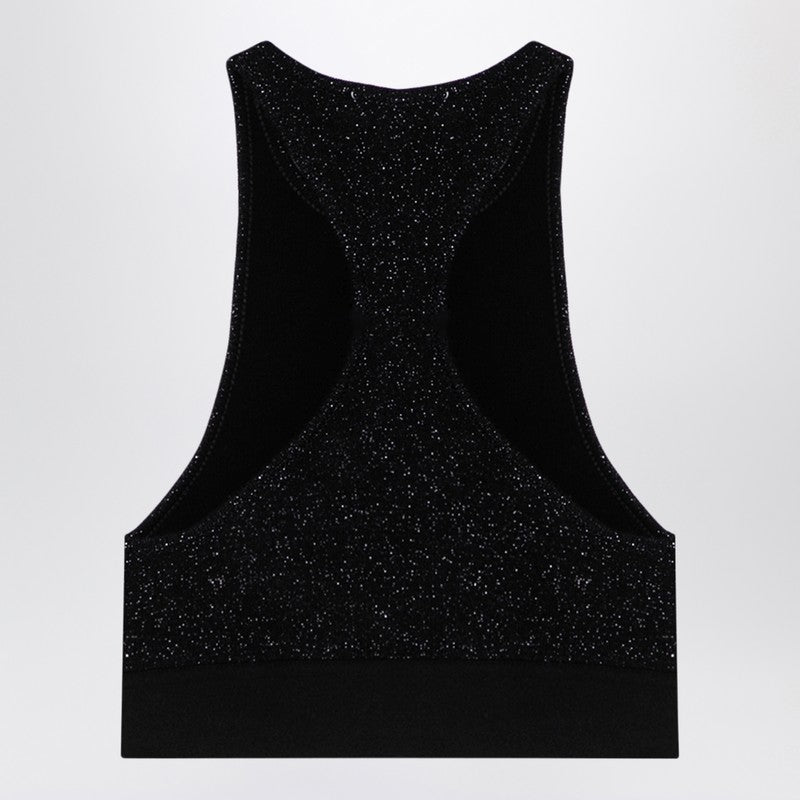 Black Lurex Top In Viscose Blend