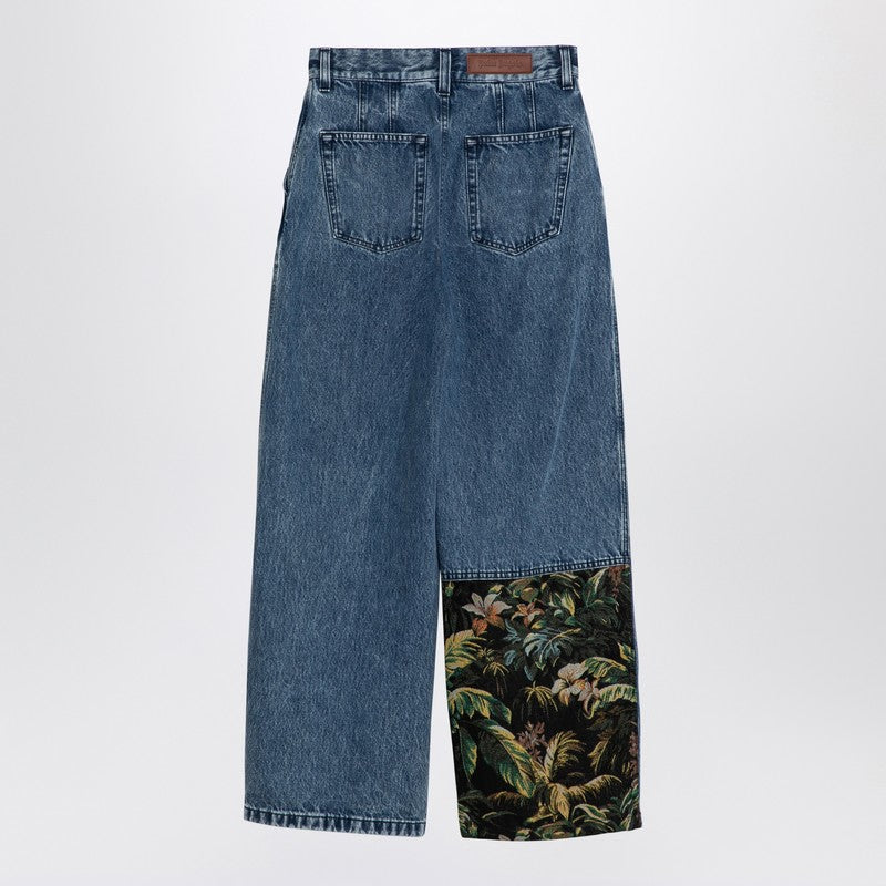 Baggy Jeans With Jungle Insert