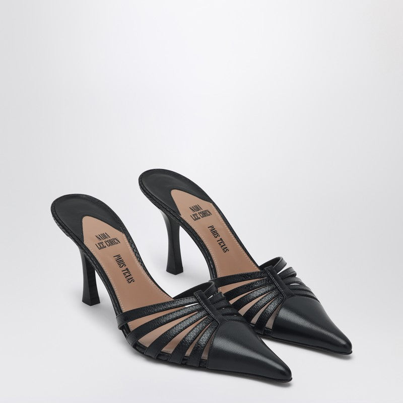 Black Leather Mule Nadia