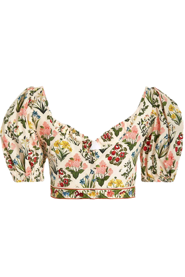 PALMAROSA FLORAL COTTON CROP TOP