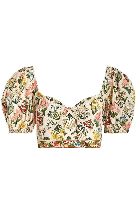 PALMAROSA FLORAL COTTON CROP TOP