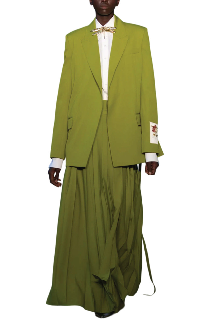 PLEATED LONG KILT SKIRT