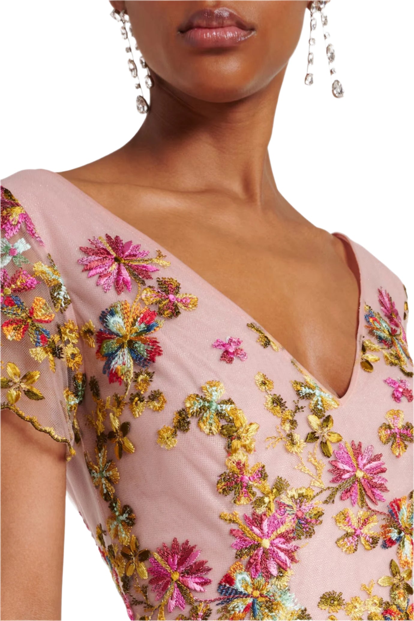 POLINA EMBROIDERED TULLE GOWN