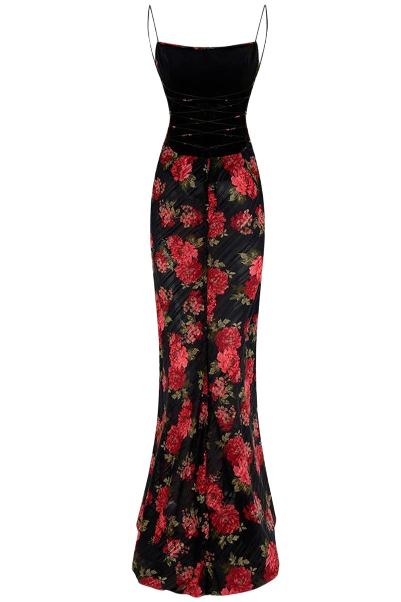 PRINTED CHIFFON MAXI DRESS