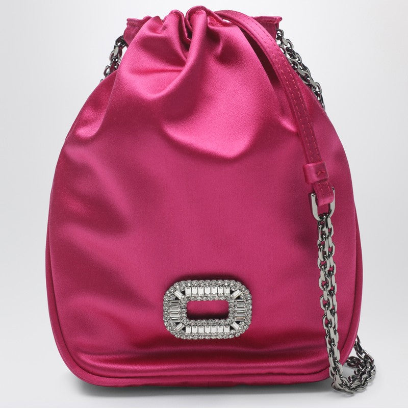Nano Pilgrim bag in fuchsia satin
