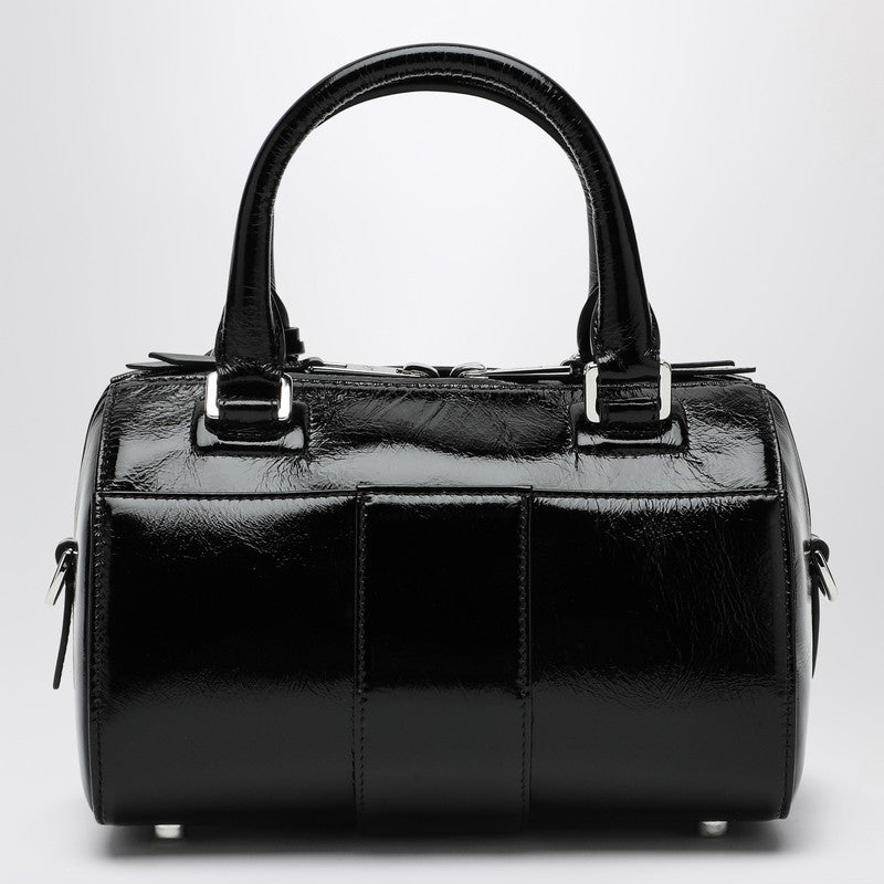 Belle Vivier Mini Bowling Bag In Black Patent Leather