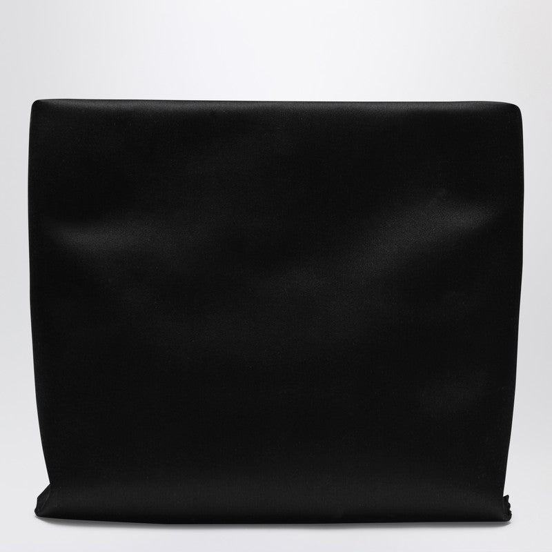 Trompette Clutch in black satin