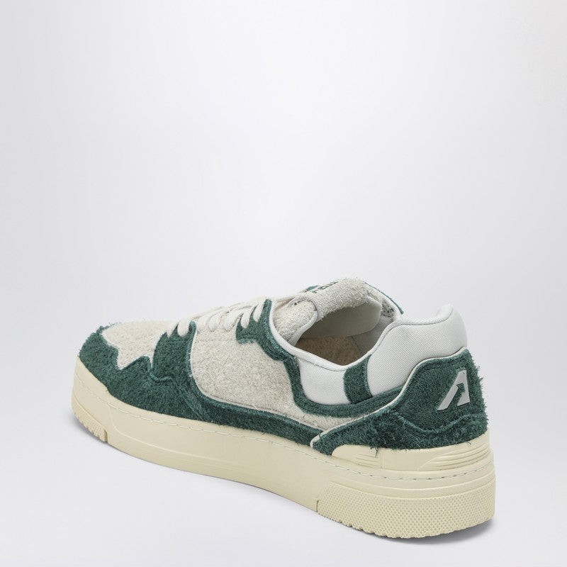 White/bottle Green Suede And Mesh CLC Sneakers