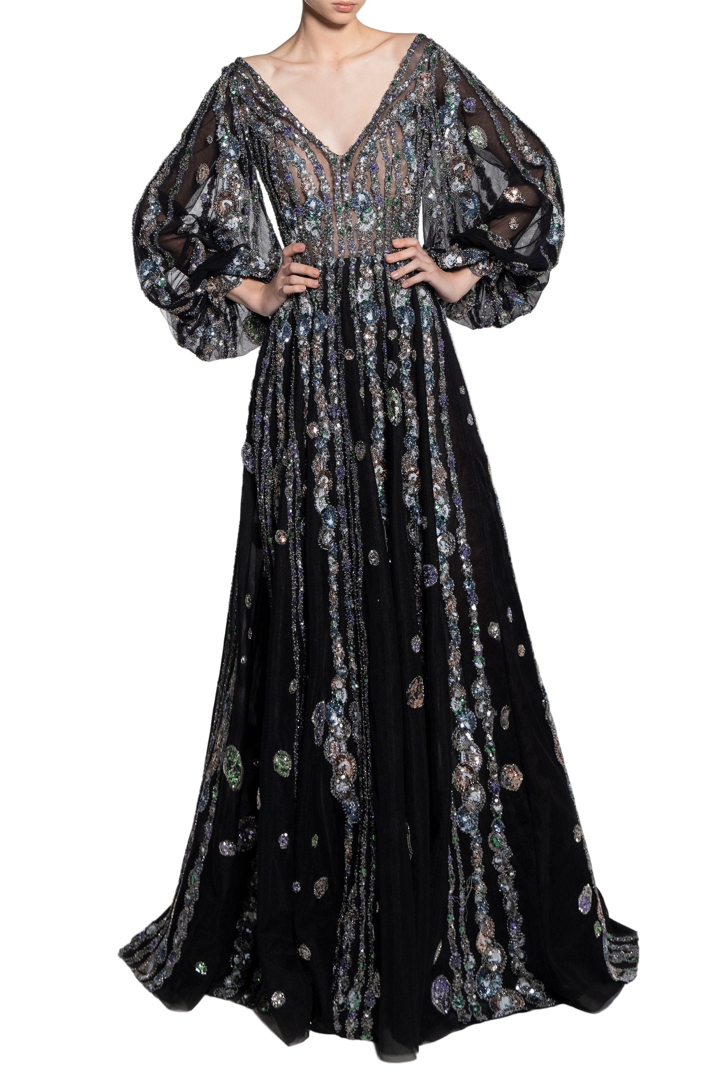 tulle-beaded-dress-with-bell-sleeves-rtwfw23-1