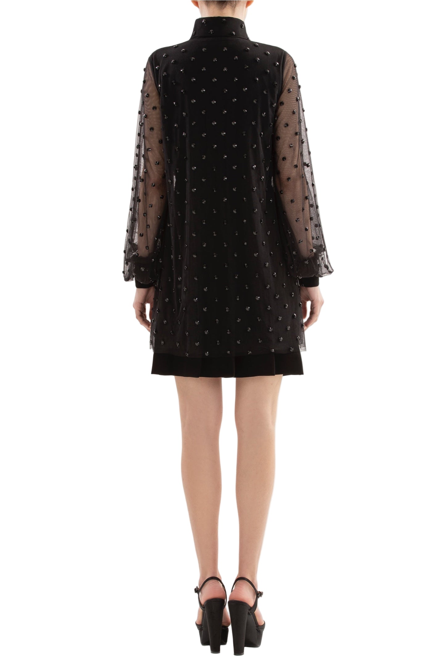 beaded short dressrtwfw24-34jetblack38