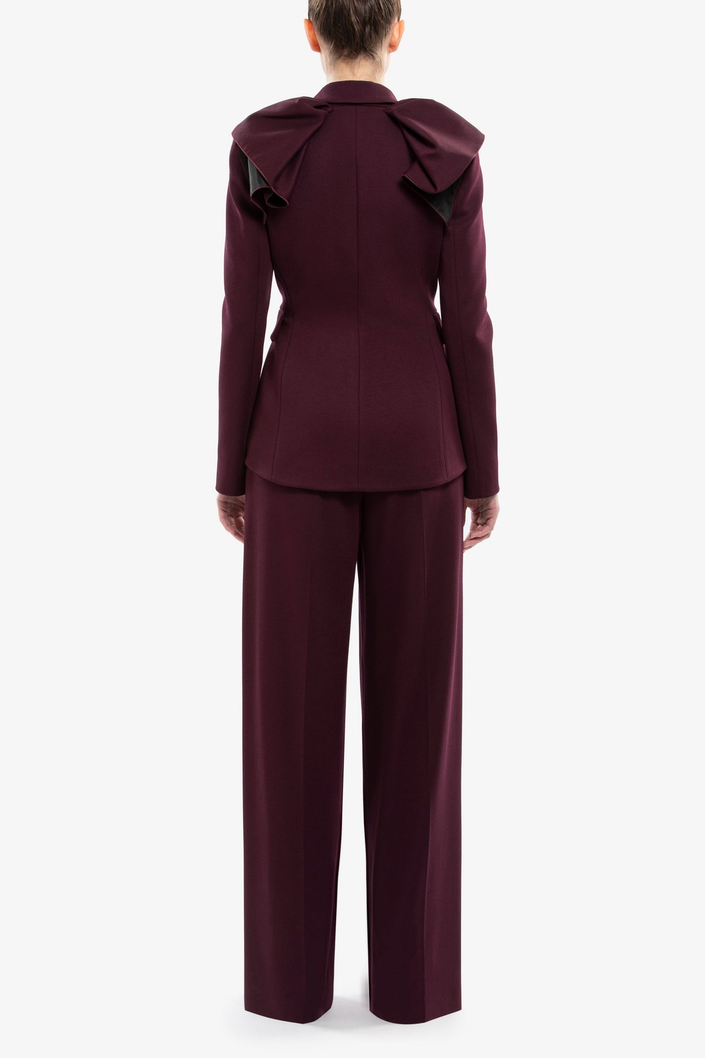 Ruffled tailored jacket