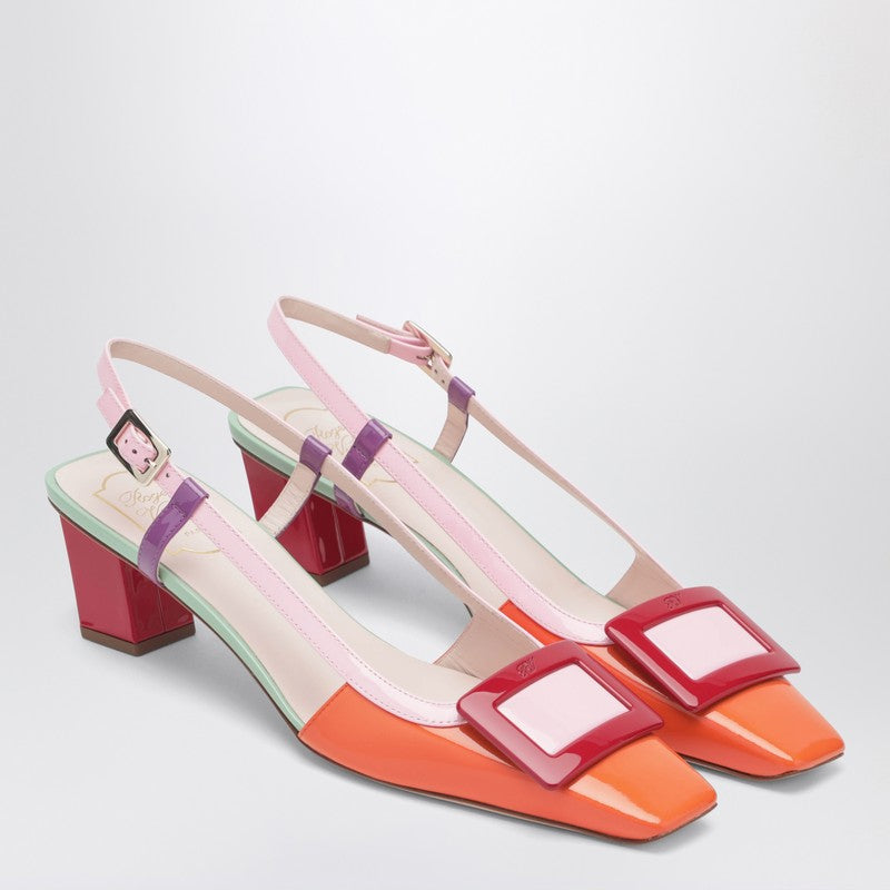 Belle Vivier multicolour patent leather slingback