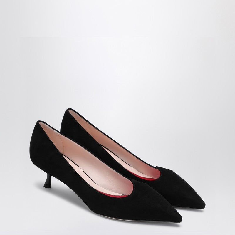I Love black suede decolletés