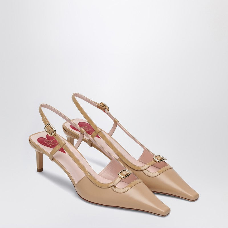 Desert leather décolletés Slingback Viv' Canard