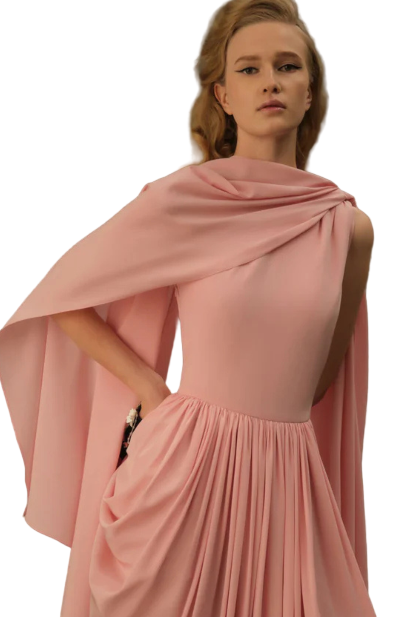 ROCCO DRESS IN SOFT PINK SILK CREPE DE CHINE