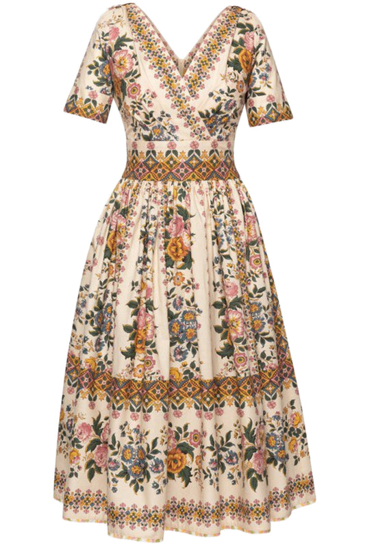 ROSALIE FLORAL COTTON MIDI DRESS